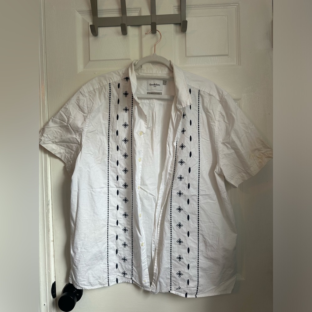 Button down crop top style shirt -Men